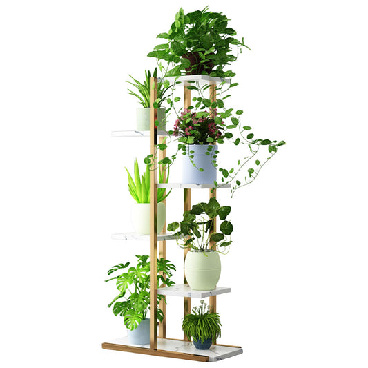 Fiauli Indoor Plant Stand, Metal Flower Rack, 6 Tier 7 Pot Corner Plant Display Shelf, Tiered Plant Holder for Patio, Garden, Balcony, Bedroom (Tier 6)
