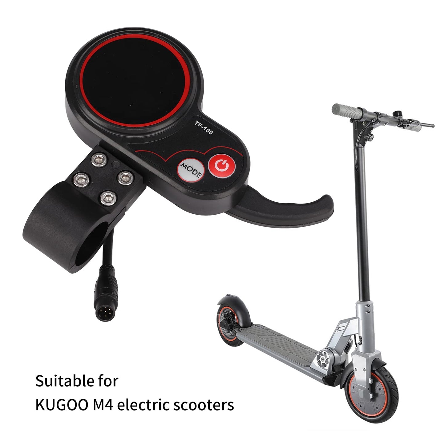 GAESHOW Scooter Display Panel, Electric Scooter LCD Display, 48V TF-100 Display 6 Pin Communication Instrument, Accelerator Cycling Electric Scooter for M4 Electric Scooter Controller (A)