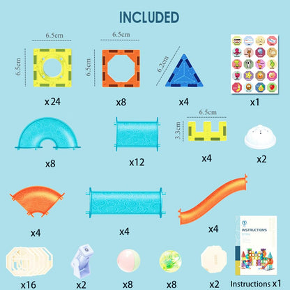 morkka Magnetic Building Blocks, STEM Montessori Toy for Kids 3 4 5 6 7 8 Years 3D Learning Toy Blocks Set Construction Blocks Gift for Boys Girls Orbital Blocks Railway Construction (110PCS)