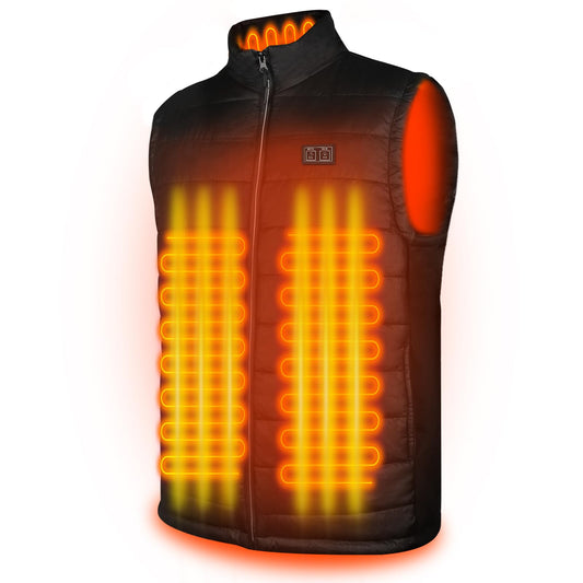 AFUNSO Heated Vest for Men and Women, Lightweight Outdoor Heat Vest for Hiking, Temperature Control Heating Zones Heated Collar, Jogging, Camping, Skiing, Fishing (Battery Not Included) - XL