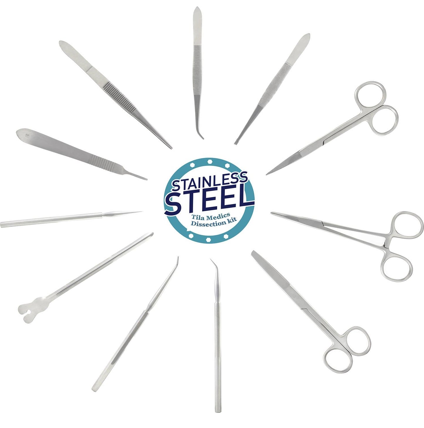 Dissection kit 22 pieces Dissecting tools for medical biology & veterinary students Anatomy lab Botany Animal frog etc Premium stainless steel.