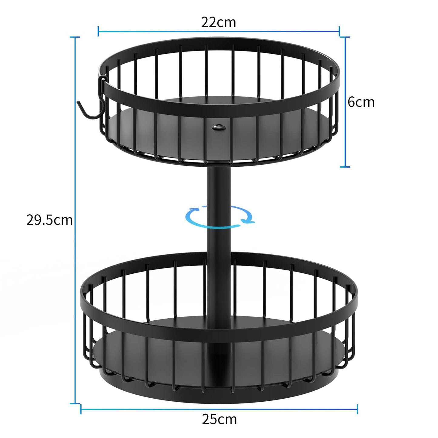 AIRUJIA 360° Rotating Spice Rack Organizer, Metal Sturdy Spice Holder Lazy Susan, Multifunctional Turntable for Kitchen Table Countertop, Cosmetics
