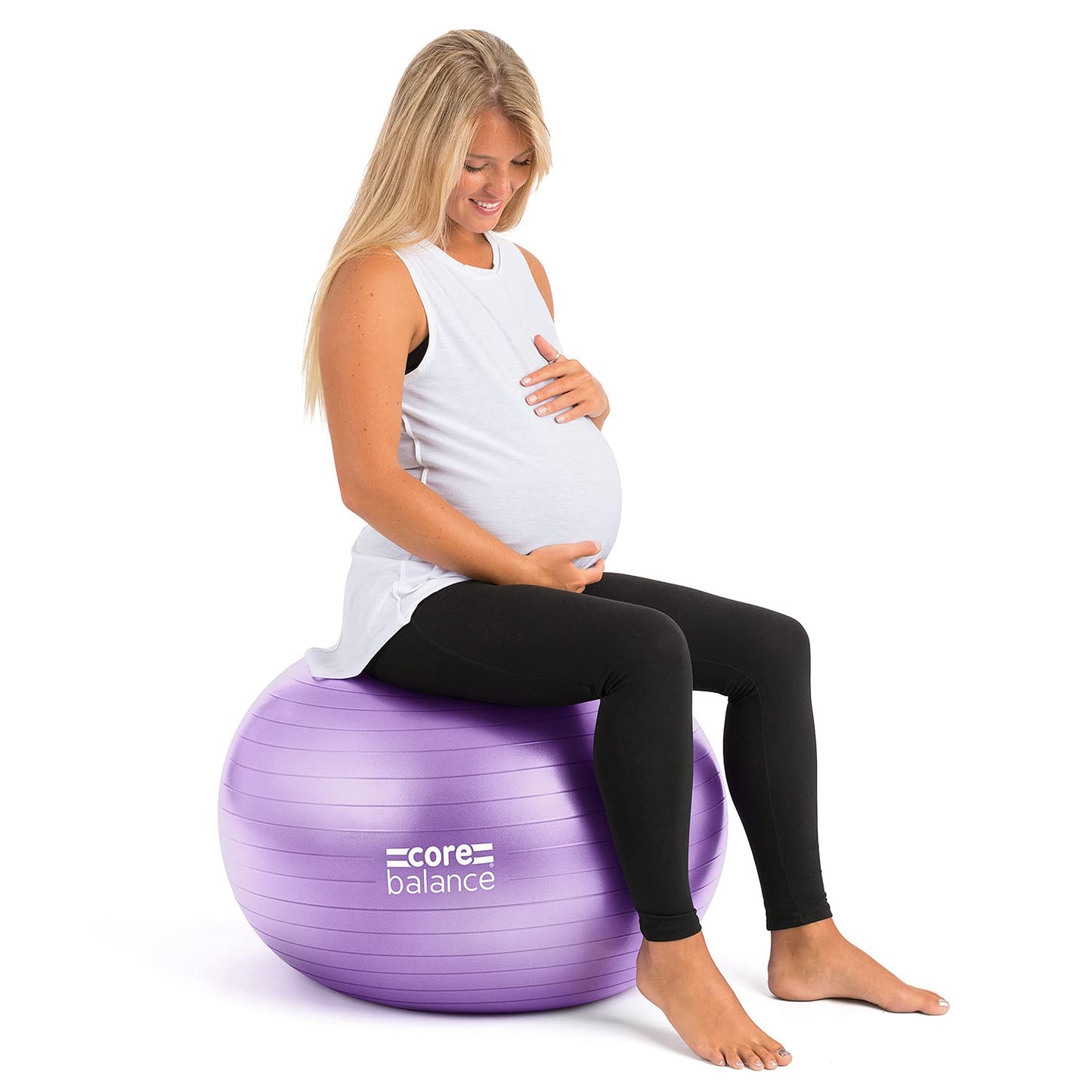 Core Balance, burst-resistant exercise ball - for fitness yoga pregnancy - 55cm 65cm 75cm 85cm - includes air pump.