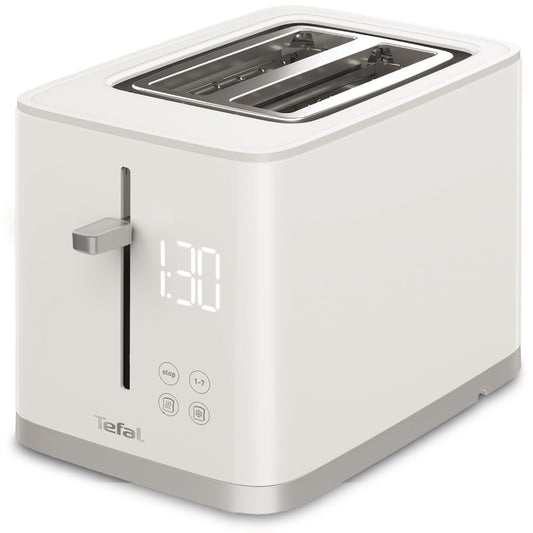 Tefal TT6931 Sense Toaster | 7 browning levels | Digital display | Countdown | Reheat/Defrost | Crumb tray | Stop button | White