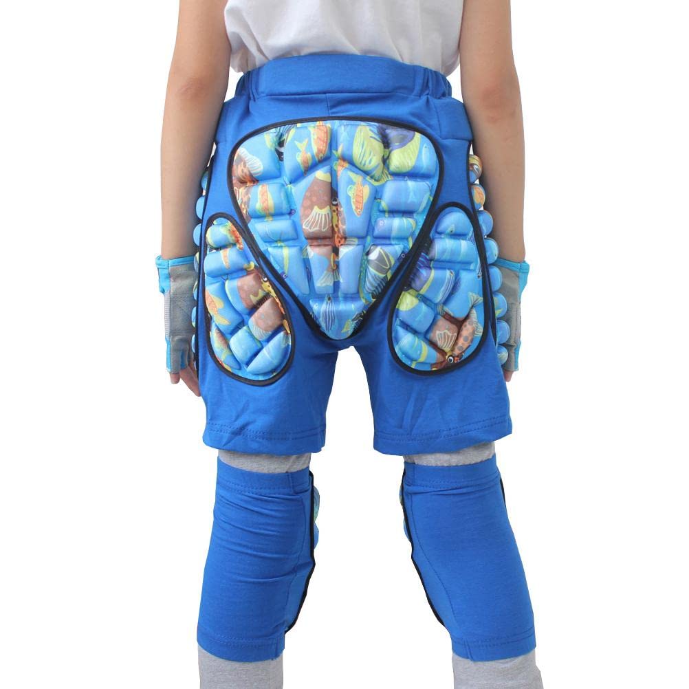 POXIAO Padded Children's Protection Shorts, Padded Kids Shorts Hip Protection Eva Shorts Protective Gear for Skating Skiing Skateboarding Snowboarding.