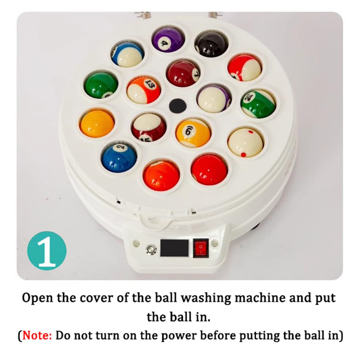 DOZPAL Pool Ball Cleaner Polishing Machine, 16/22 Balls, Automatic Billiard Cleaning Set with Electromechanical Cooling System (Billiard Balls Not Included), 16 balls