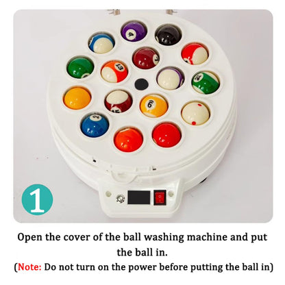 DOZPAL Pool Ball Cleaner Polishing Machine, 16/22 Balls, Automatic Billiard Cleaning Set with Electromechanical Cooling System (Billiard Balls Not Included), 16 balls