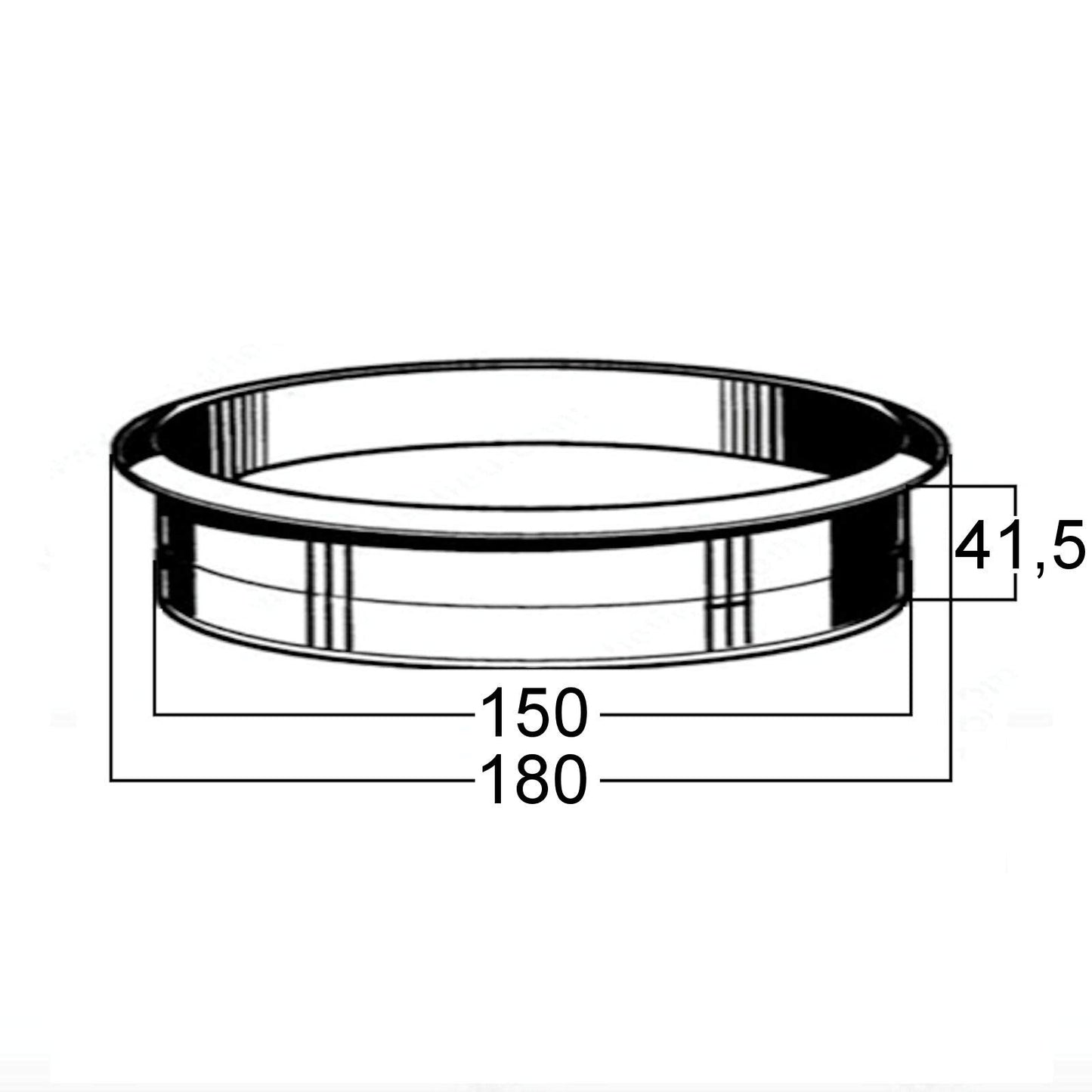 SOTECH Waste Chute Ring Stainless Steel matte black painted Ø 180 mm Height 41.5 mm for installation in washbasins or countertops Laundry chute