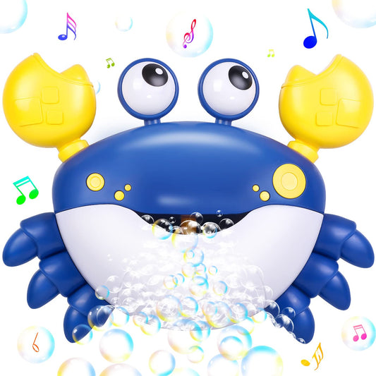 Jiosdo bathtub toy, crab bath toy bubble with music, bath toy for baby 1 2 3 4 year olds, bathtub toy water toy for children, gifts for boys and girls (blue)