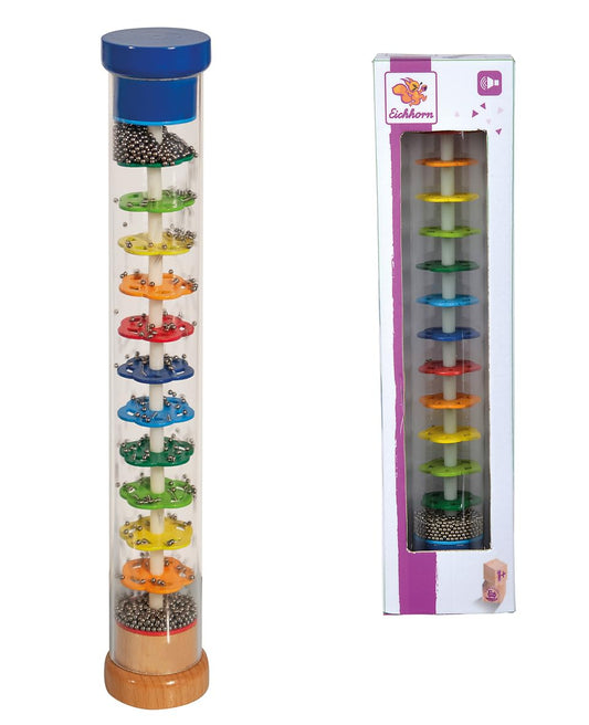 Squirrel 100003446 - Rainmaker made of solid wood, plastic tube with metal balls, 3 to 99 years, 32x5cm (Pack of 2)