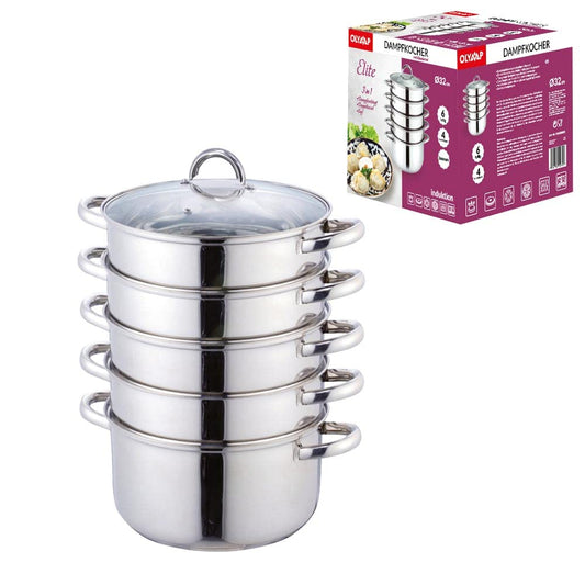 Steam cooker, Mantowarka, steam cooking pot set made of stainless steel/Мантоварка - The steamer, 32cm Biodampfkocher/Induction