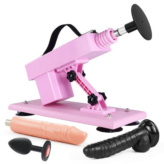 iKenmu Sex Machine Sex Toy Fucking Machine for Women Pink Sex Dildos Machine with 4" Suction Cups Love Machine Man Women Couples Sex 4*Accessories Automatic Masturbation Sex Machines