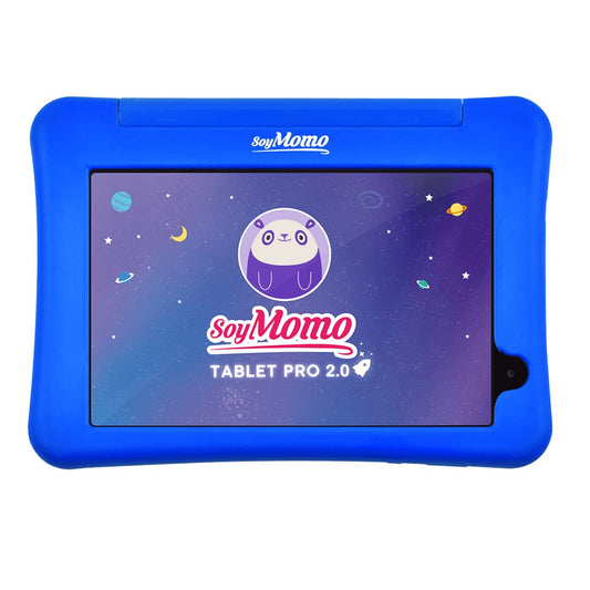 SoyMomo - Kids Tablet - Pro 2.0 - Detection of inappropriate content, Artificial Intelligence, Parental controls, Ad blocker, 8" FHD, 32GB, WiFi, Bluetooth, Blue