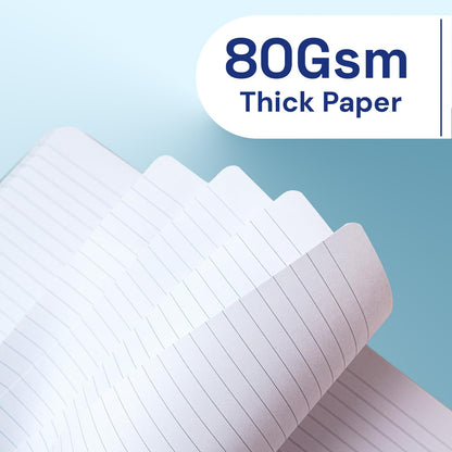 ONAVIA A4 Lined Notebook, Hardcover, 80 sheets (160 pages) 80 gsm, 7mm line spacing for home, school, and work. Multicolored (3 pieces)