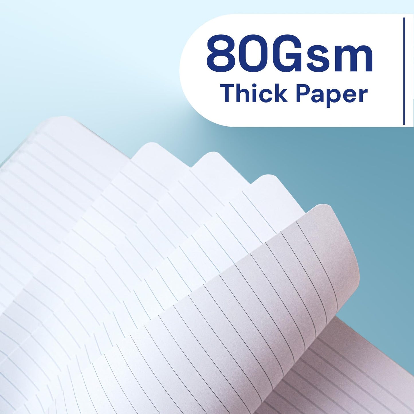 ONAVIA A4 lined notebook, hardcover, 80 sheets (160 pages) 80 gsm, 7mm line spacing for home, school, and work.