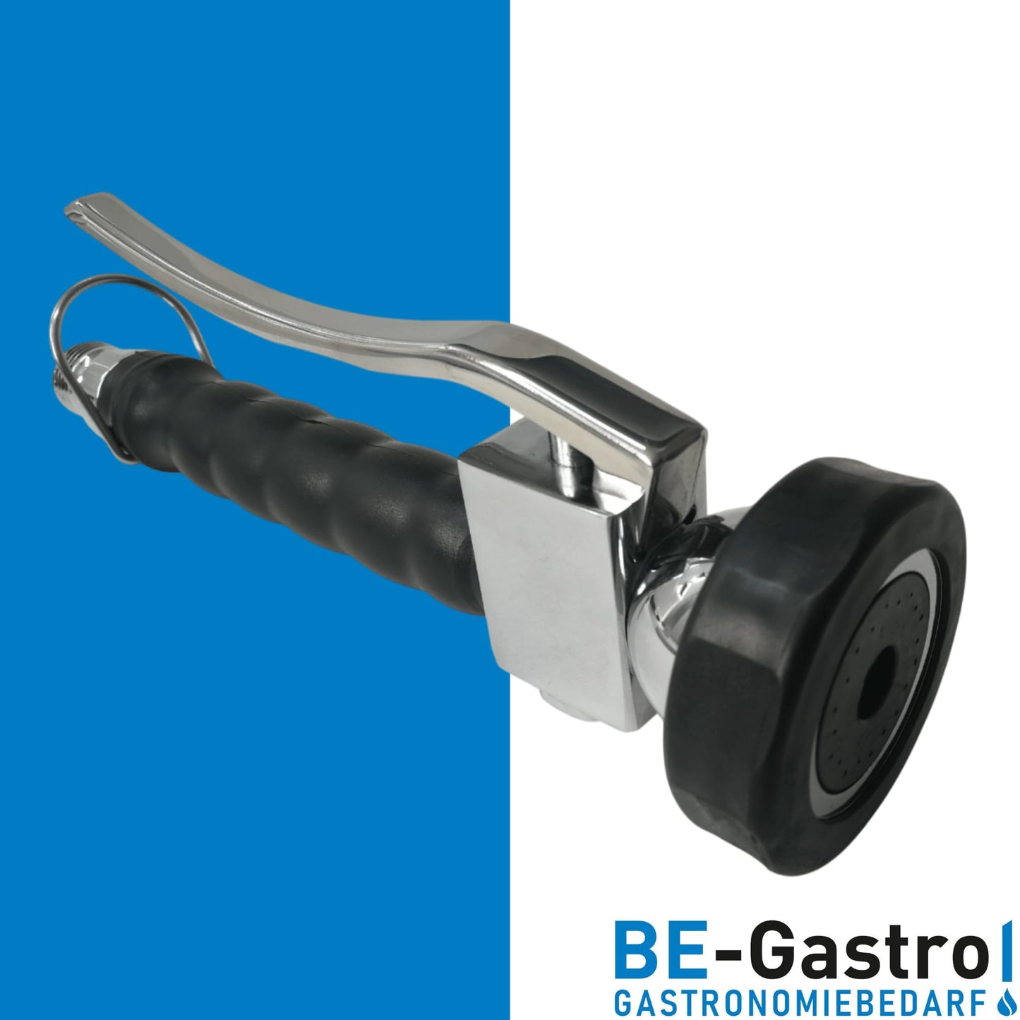 BE-GASTRO® Professional Gastro Hand Shower (Black | Blue) incl. locking clip | 1/2" standard AG | Stainless steel replacement shower for dishwashing spray / gastro spray.