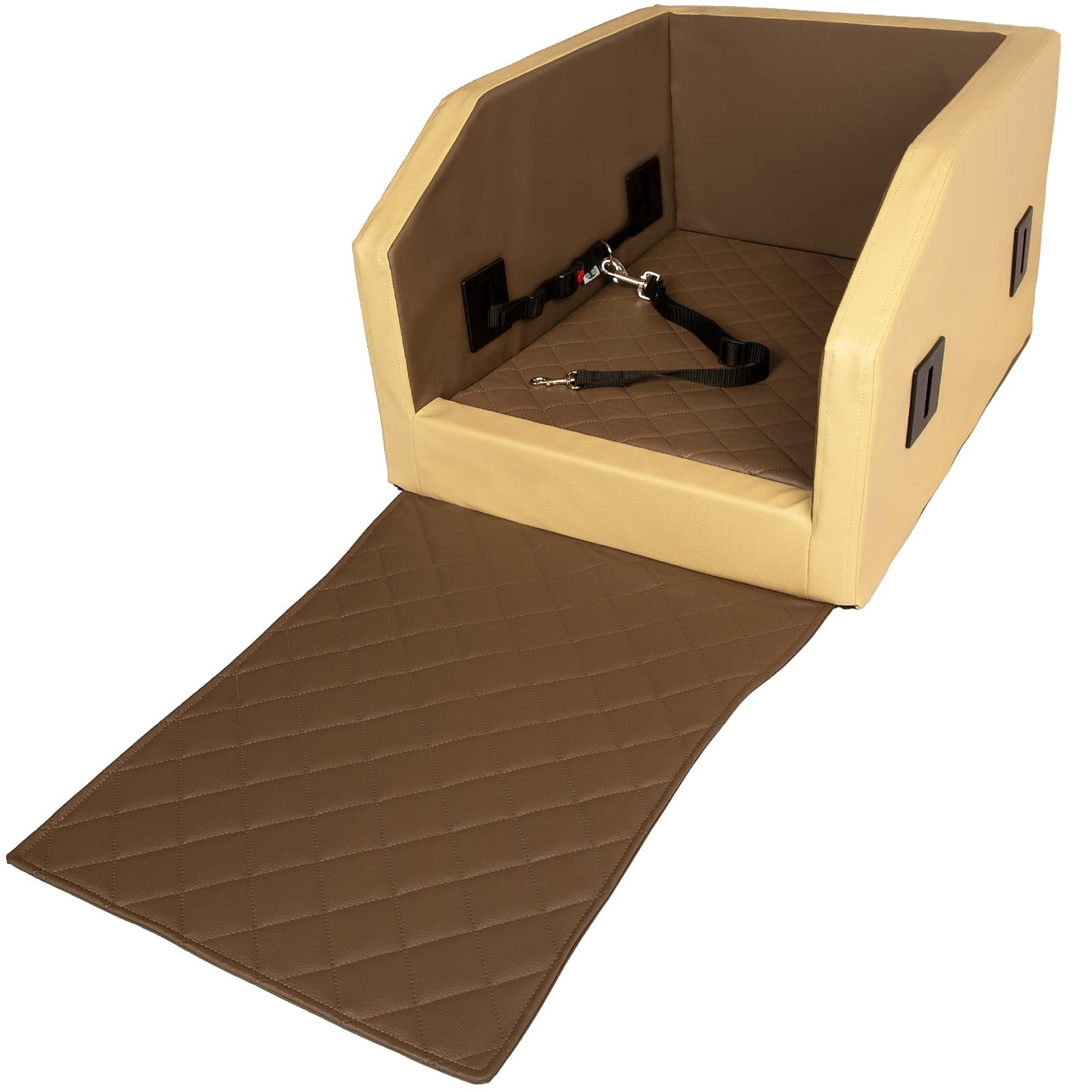 CopcoPet Backseat Dog Car Seat Auto Dog Bed Dog Bed Transport Bed Car Seat Cover (55 x 105 x 38 cm, Black)