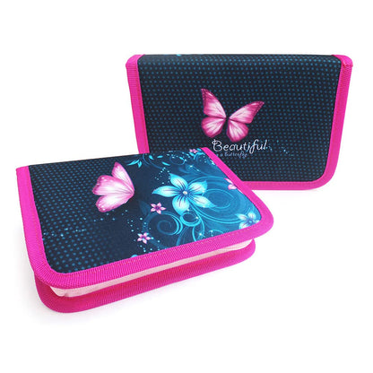 SCOOLSTAR Butterfly Schoolbag Set GIRLS 1st GRADE | 3-PIECE SET FOR ELEMENTARY SCHOOL | INCL. PENCIL CASE GYM BAG
