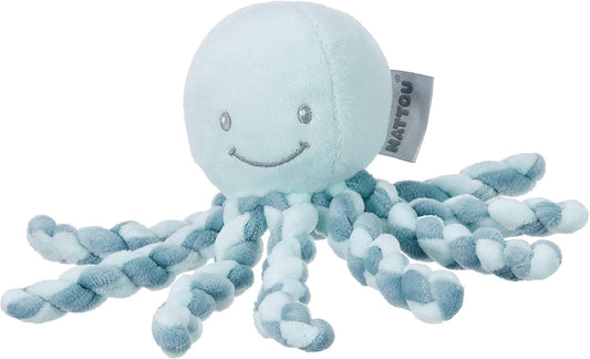 Nattou Octopus Plush Toy, For Newborns and Premature Babies, 23 cm, Mint Green