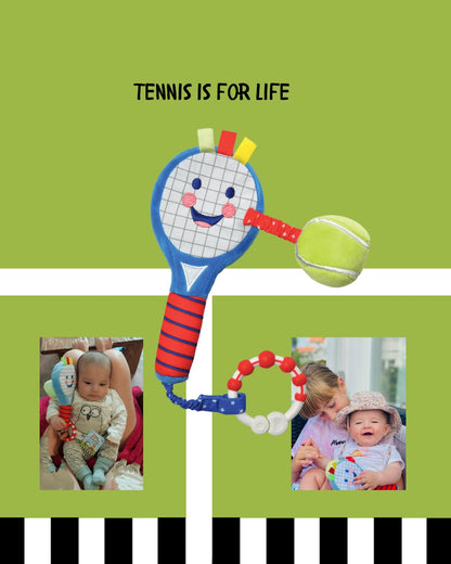 Little Sport Star Baby Tennis Racket, Sensory sports toy for babies and toddlers, Baby tennis, Gift for newborns and babies, Original British sports baby toy, First tennis racket.