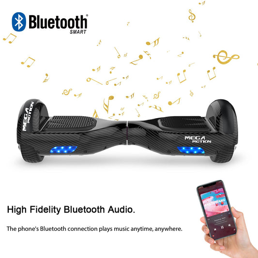 MEGA MOTION Hoverboard, 6.5 inch with Two Wheels Hoverboards for Kids with Bluetooth Speaker - Powerful Motor, LED Light, the perfect gift for kids ages 8 and up
