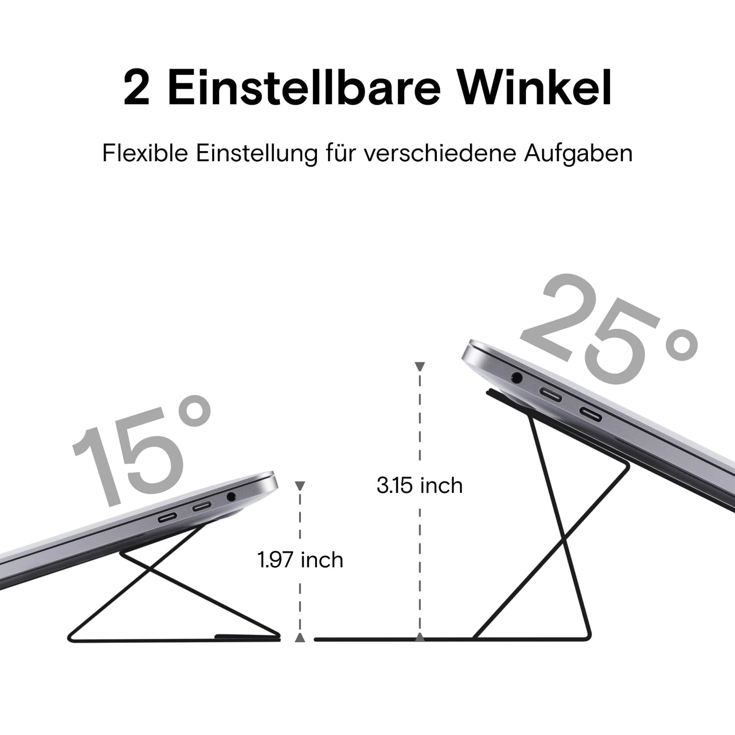 MOFT Laptop Stand, Foldable Notebook Stand with 2 adjustable angles, Improve Posture, Compatible with MacBook Air, MacBook Pro 11''-16'', Self-adhesive - Black Patterned.