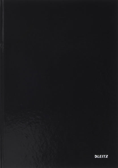 Leitz A4 Notebook, 80 Sheets, Hardcover, Lined Pages, Solid, Black, 46650095 (Pack of 2)