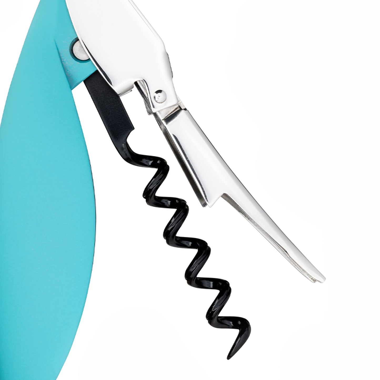 Alessi "Parrot" Sommelier corkscrew in die-cast aluminum and PC, blue, 30 x 8 x 12 cm.