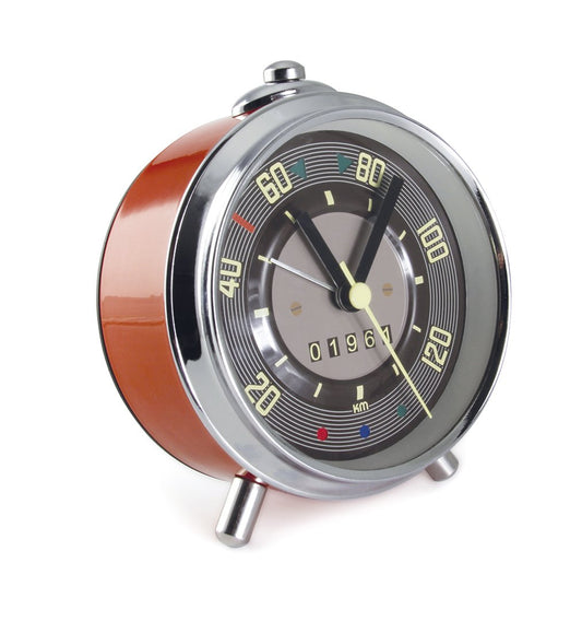 BRISA VW Collection - Volkswagen clock-watch-timepiece in the speedometer design of the T1 Bulli Bus in an elegant gift box (Speedometer/Red)