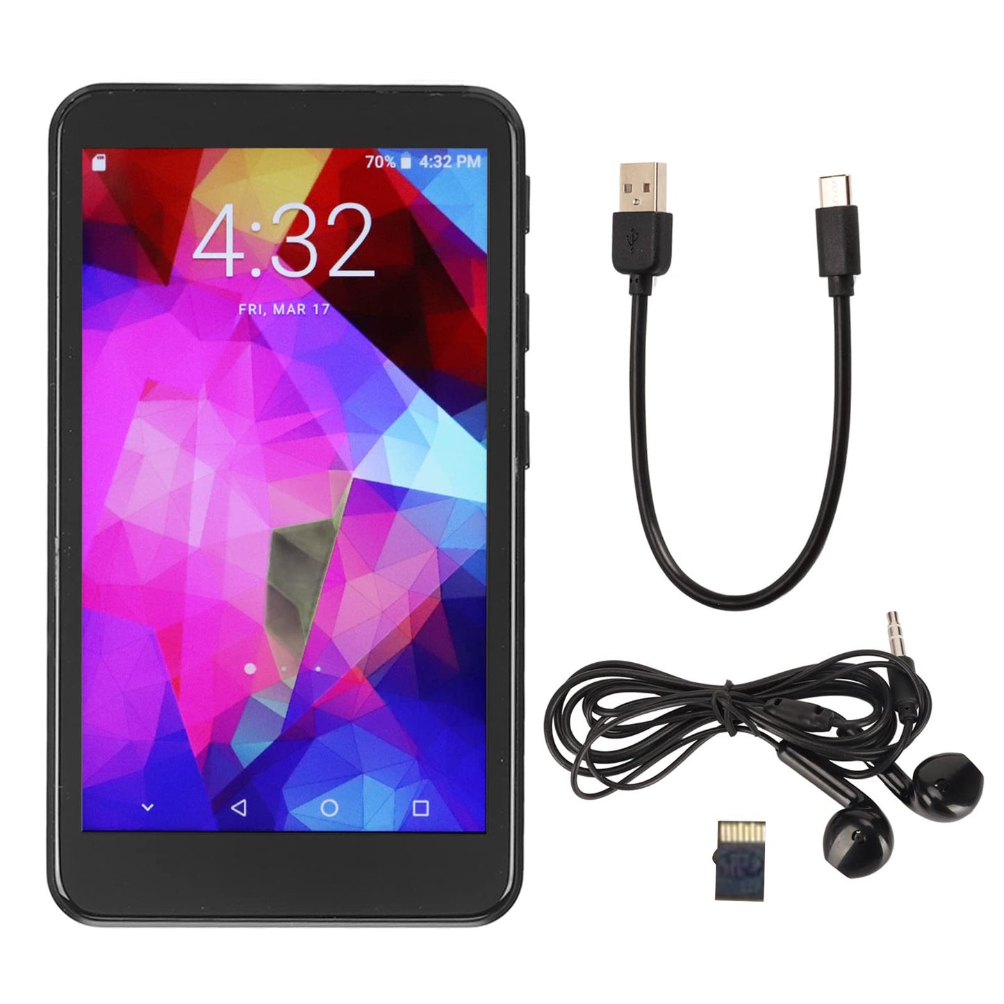 MP3-MP4 player with Bluetooth and WiFi, Portable, Lossless 3.97-inch Full Touchscreen MP4 Music Player with Voice Recorder, E-Book, Headphones, Digital HiFi Audio Player (M26B (Quad-Core) 8GB)