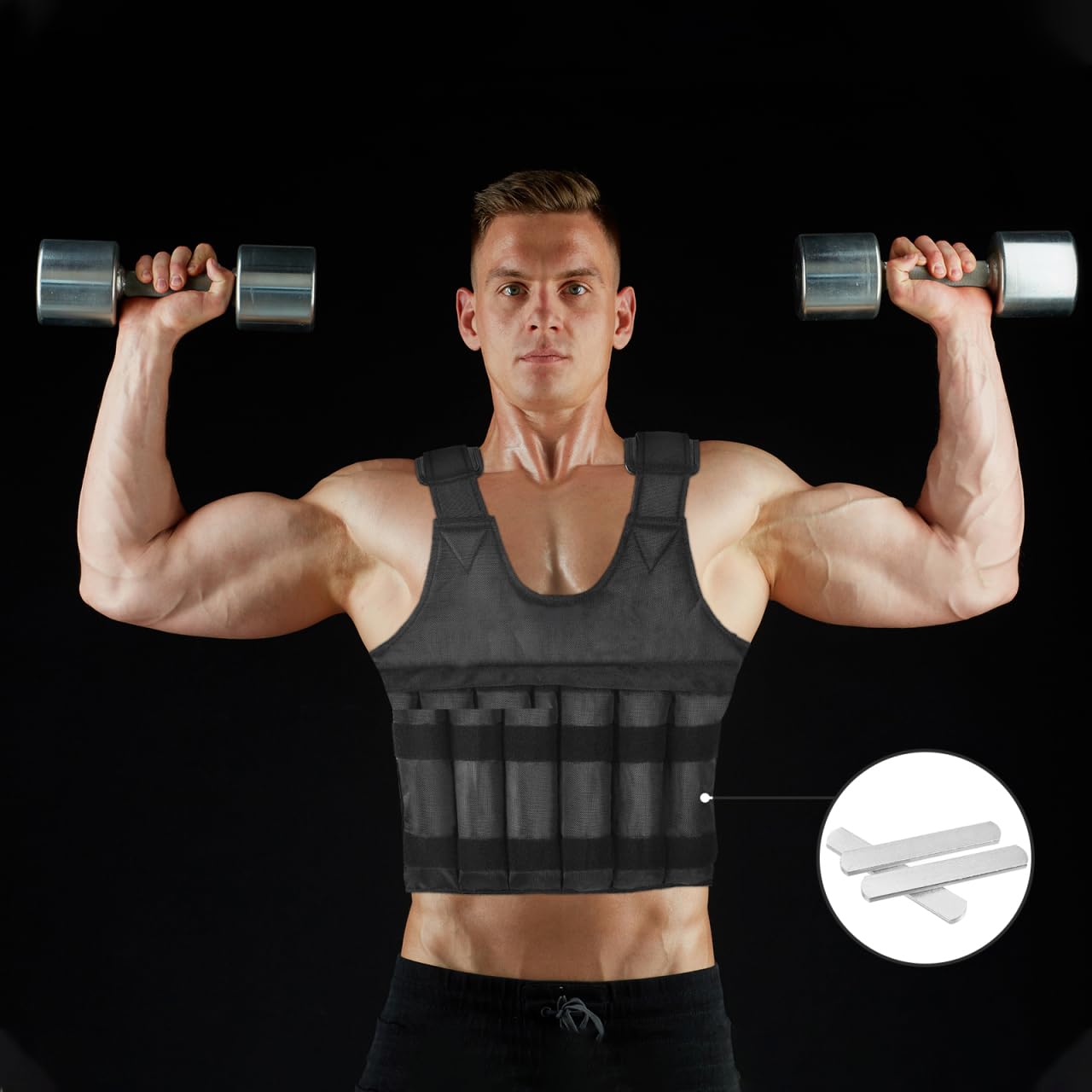 FAVOMOTO 10 Pcs for Weight Vest, Strength Training Weight Plate for Adjustable Round Head Rustproof, Fitness Weight Plates for Strength Training Running Sport