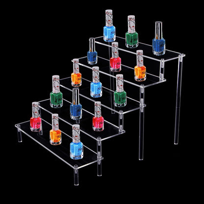 ELEpure 5-tier acrylic display stand, transparent acrylic riser shelf, organizer collection decoration for Funko Pop figures, perfume, cupcakes, nail polish, dolls, cosmetics, 30x34.5x25cm.
