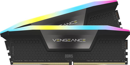 Corsair VENGEANCE RGB DDR5 RAM 32GB (2x16GB) 6000MHz CL36 Intel XMP iCUE Compatible Computer Memory - Black (CMH32GX5M2E6000C36)