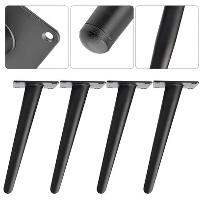 4 pieces Furniture Legs Iron Conical Table Legs Slanted Table Legs Cabinet Legs Sofa Feet Pedestal Metal DIY Furniture Table Frame Furniture feet for coffee table cabinets furniture sofas (25 cm, Black)