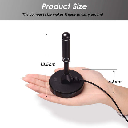 August DTA240 - DVB-T/DVB-T2 antenna - stronger rod antenna for digital television / Digital TV / DAB radio / DVB-T2 tuner stick / solid aluminum core for maximum signal quality - with magnetic base 2m cable