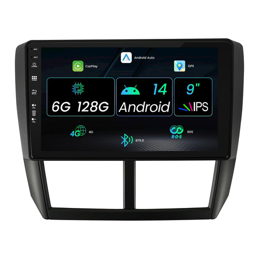 MISONDA 9-inch touchscreen 1080P Android 14 car radio for Subaru Forester/Impreza WRX 2008-2014 GPS - 6G+128G - rearview camera - supports DAB/steering wheel control/WiFi/BT/Mirrorlink/AUX.