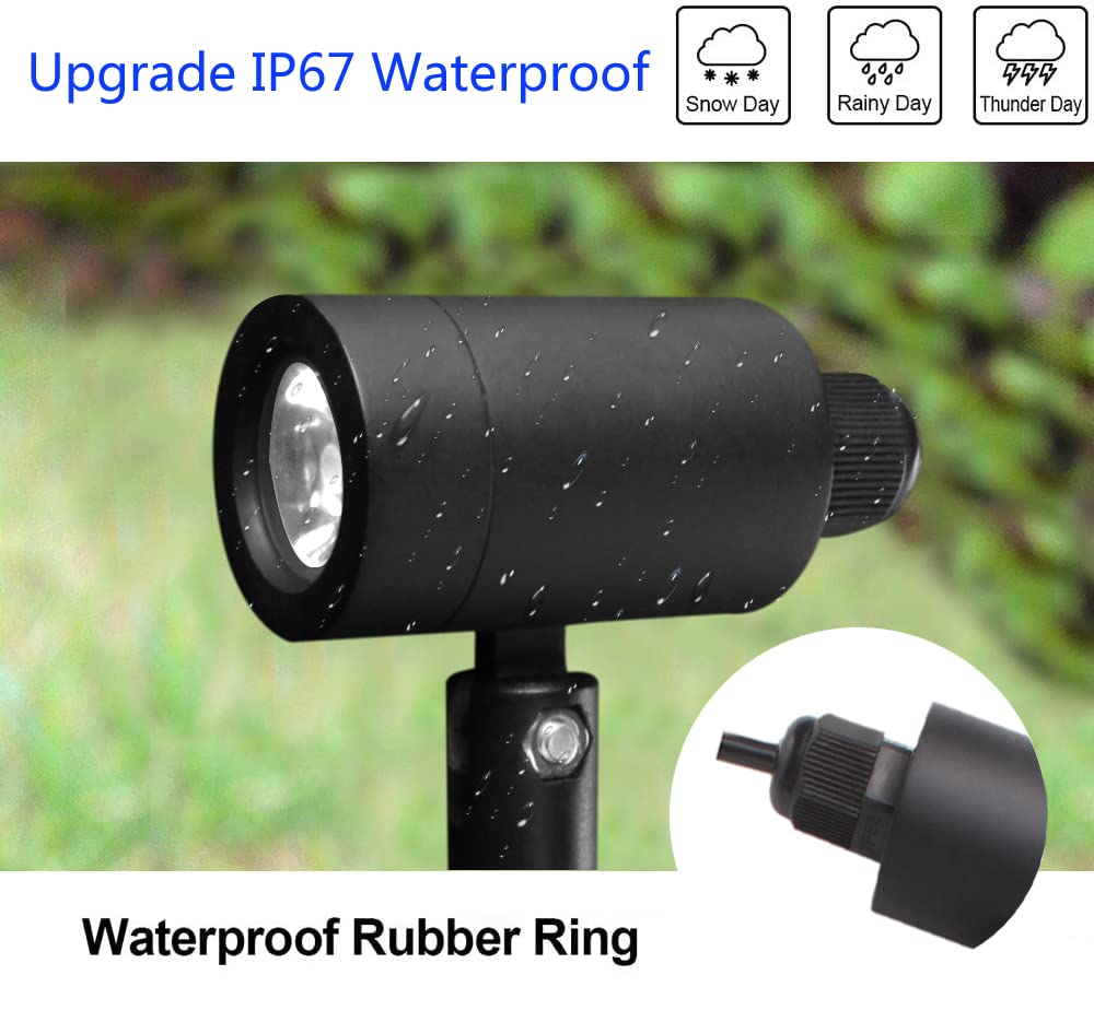 CHNXU 4-piece LED garden lighting 3W garden light IP67 waterproof warm white 3000K 180LM height adjustable garden lamp garden spotlight with 12V power supply for outdoor trees, meadows, gardens, lawns, yards.