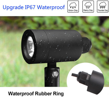 CHNXU 4-piece LED garden lighting 3W garden light IP67 waterproof warm white 3000K 180LM height adjustable garden lamp garden spotlight with 12V power supply for outdoor trees, meadows, gardens, lawns, yards.
