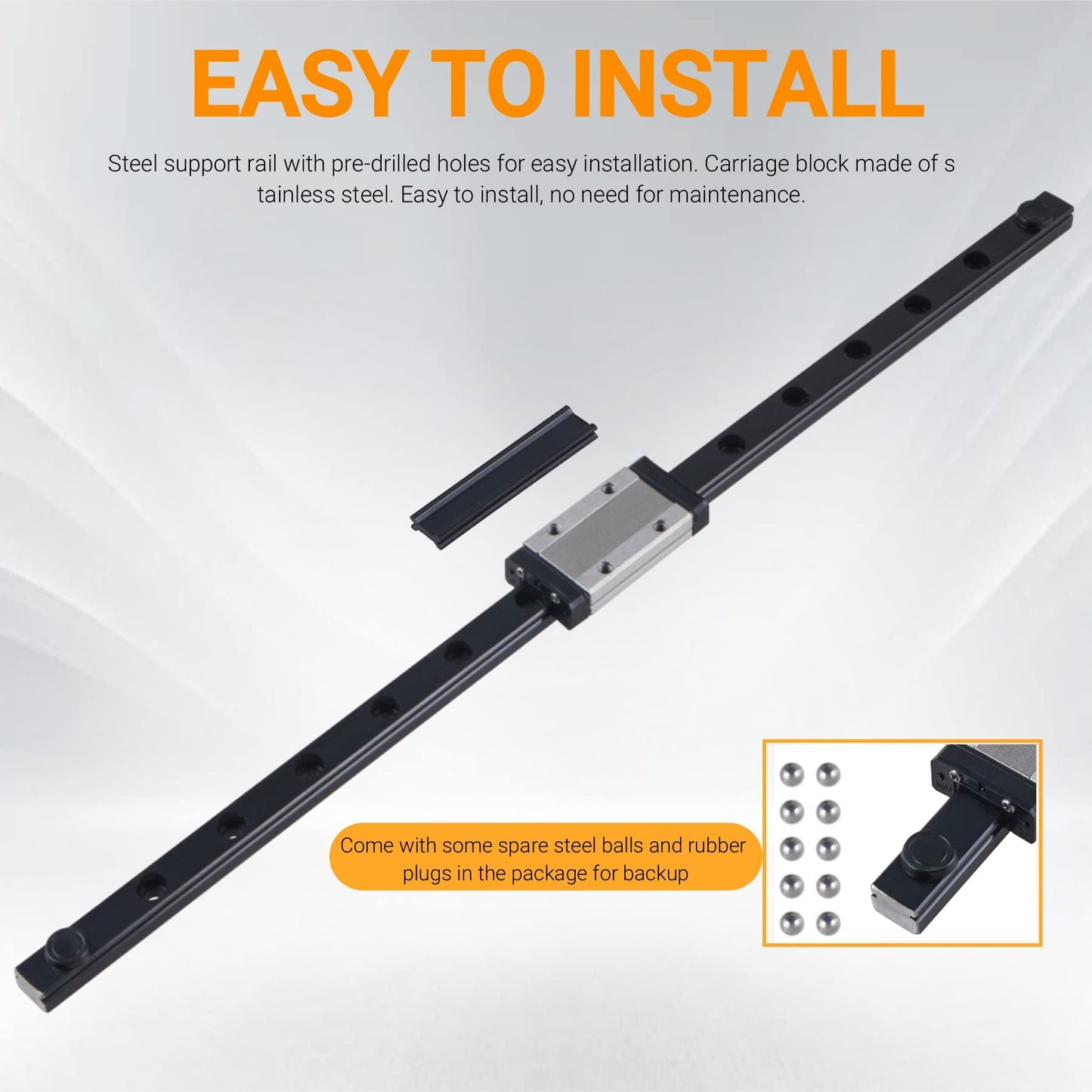 CNCYEAH 2 pieces MGN12H 250mm Miniature Linear Rail Guide with MGN12H Stainless Steel Carriage Block, Linear Guide Rail for 3D Printers and CNC (MGN12 H-Type)
