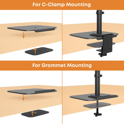 PUTORSEN Monitor Mount Reinforcement Plate for thin glass and other tabletops, Large mounting plates steel mounting plate fits most clamp and grommet bases, Black