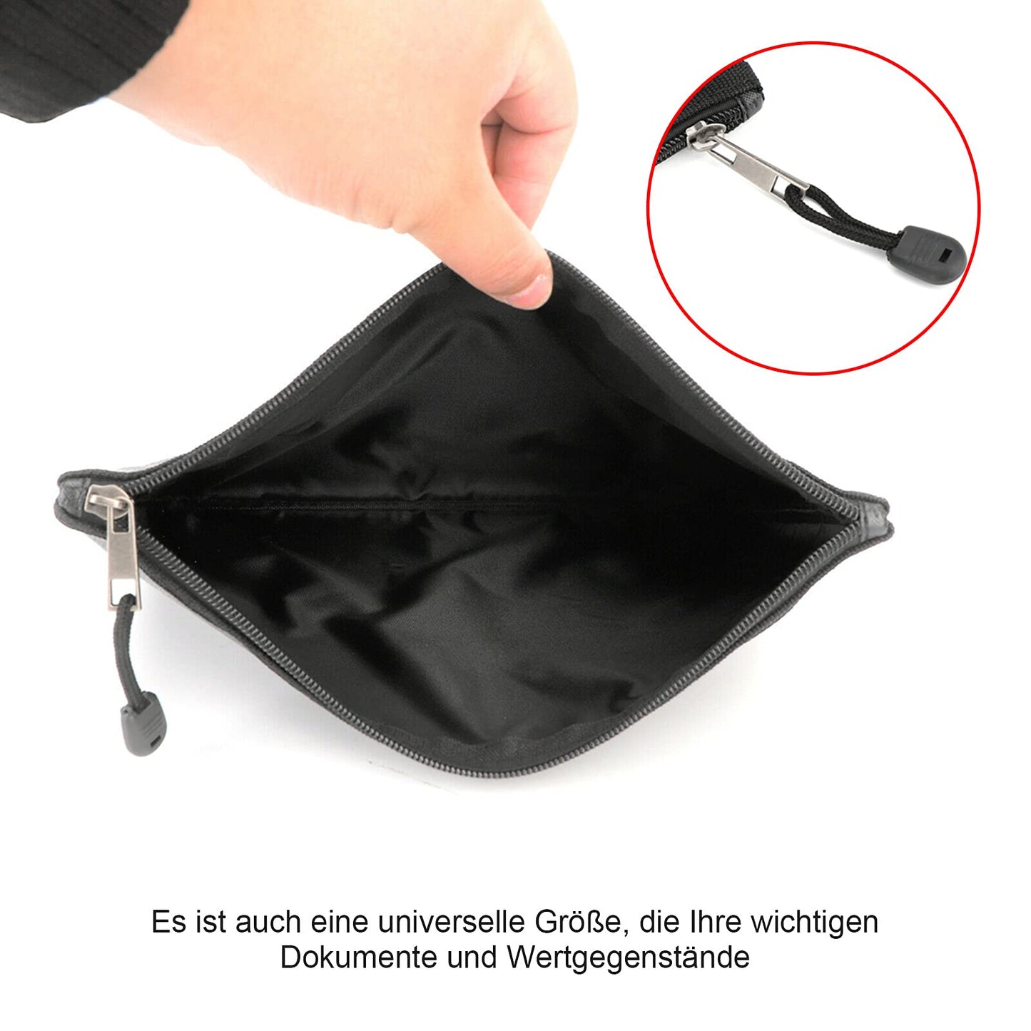 2 pieces Fireproof Document Bag 34x25cm, Waterproof Fire Resistant Safe Bag, Fireproof Money Storage, Large Capacity File Bag for Documents/Money/Passport/Bank Files and Cash