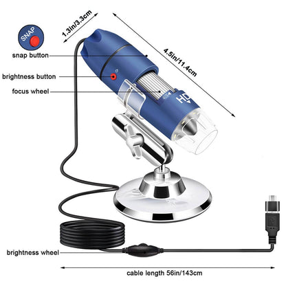 Ninyoon 2K USB Digital Microscope for Android PC, 40-1000X Microscope Super HD Endoscope Magnifier Camera Compatible with Android Phone and Tablet Windows Mac Chrome Linux - Not for iPhone iPad