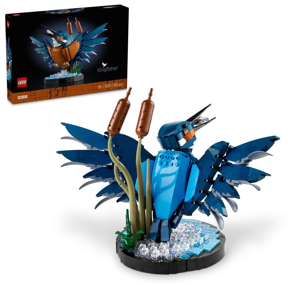 LEGO Creator Forest Animals: Red Fox, animal set with fox, owl, and squirrel toy & 10331 Icons Kingfisher model kit for adults, bird model