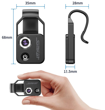Somikon Mobile Microscope: Microscope attachment lens for smartphones, 200x magnification, 6 LEDs (smartphone magnifier, pocket microscope, iPad holder)