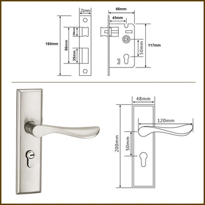 Qrity renovation set for bathroom doors, WC handle set, door handles, profile cylinder with knob, door latch, 3 copper keys, zinc alloy.