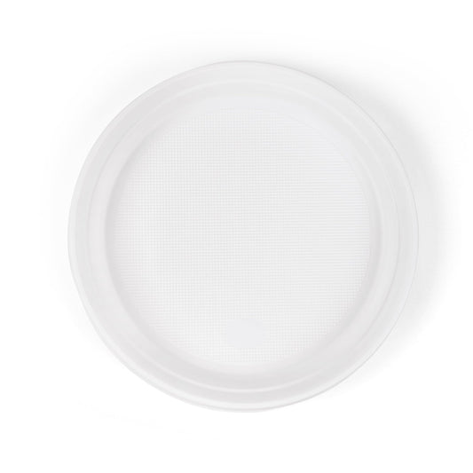 Inoverse 100 plastic plates, undivided menu plates Ø22 cm, reusable party tableware, party plates, plastic plates for BBQ, catering and birthdays, grill plates, plastic plate.