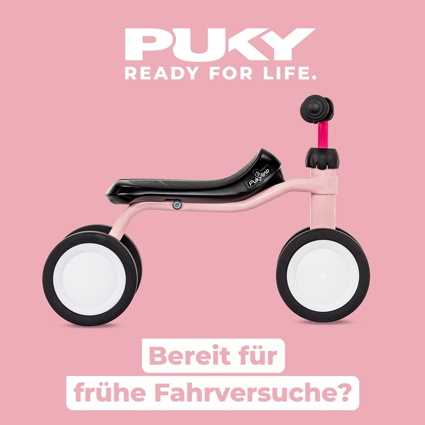 PUKY PUKYLINO Retro Rose | Indoor slide vehicle for children from 1 year | Walking aid | Baby toy | Ergonomic seat, safety handlebars & handlebar padding | Powder coating | Float wheels