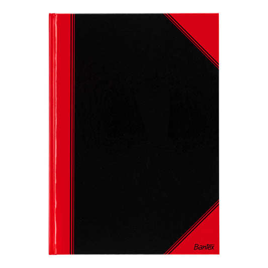 Bantex A4 blank notebook, 192 pages, 70 gsm, hardcover, black, pack of 6.