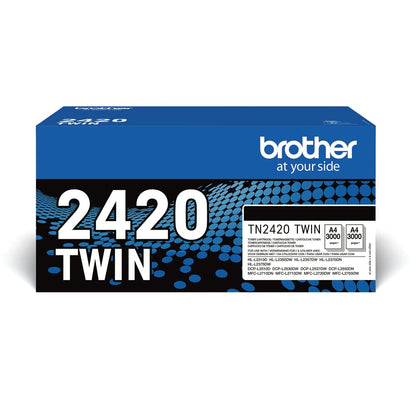 Brother Original TN2420TWIN Bundle with 2 black toners, approx. 6000 pages each, for MFCL2710DW/MFCL2710DN/MFCL2730DW/MFCL2750DW/DCPL2510D/DCPL2550DN/HLL2310D/HLL2350DW/HLL2370DN/HLL2375DW, double pack.