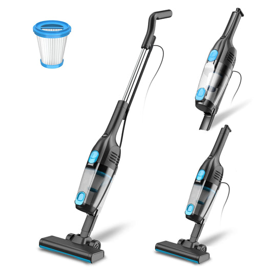 Vacuum cleaner, corded stick vacuum with cable hand vacuum 20Kpa 600W, 3 in 1 bagless vacuum with 5m cable, vacuum cleaner without bag Vacuum Cleaner Anti-Tangle for pet hair carpet hard floors